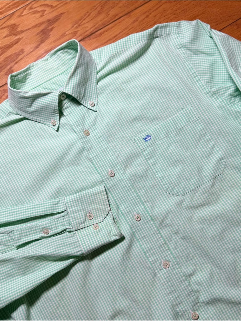 Southern Tide Men's Light Mint Gingham Button-Down Shirt